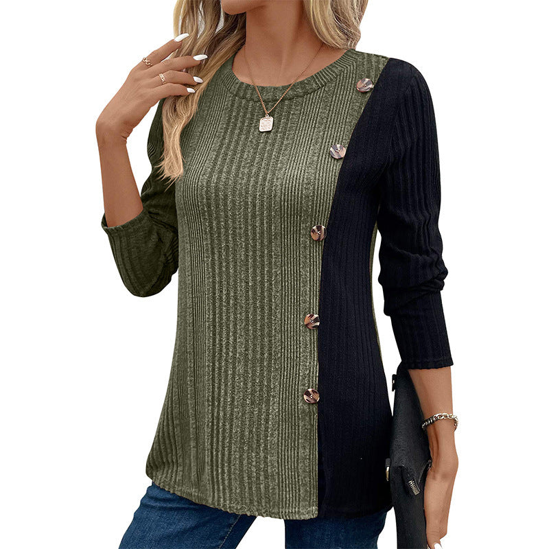 Women's Button Split Casual Long Top