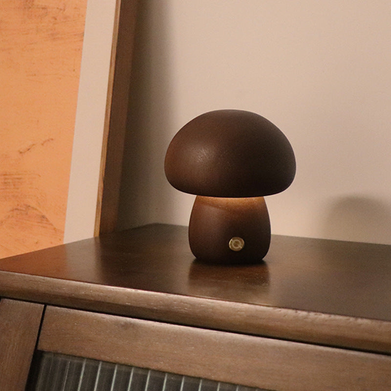 INS Wooden Cute Mushroom LED Light Lamp