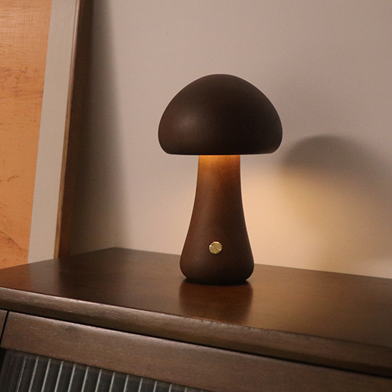 INS Wooden Cute Mushroom LED Light Lamp