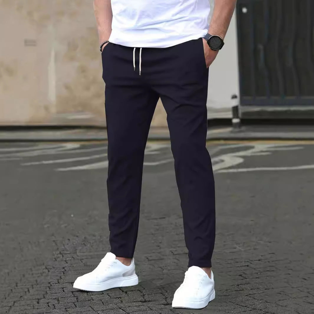 Casual Slim Fit Leather Pants