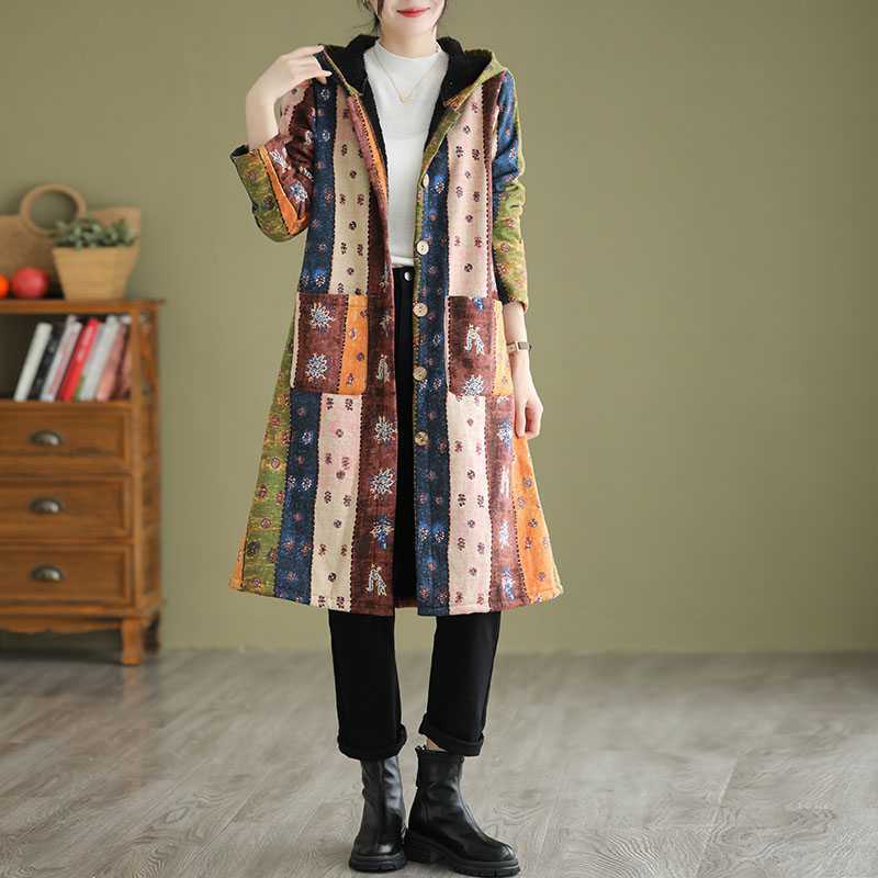 Ethnic Style Thick Mid-length Trench Coat