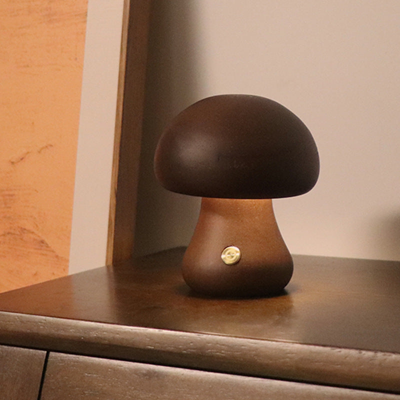 INS Wooden Cute Mushroom LED Light Lamp