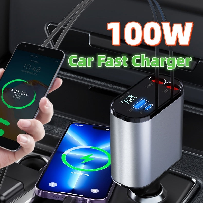 Metal Car Charger 100W Super Fast