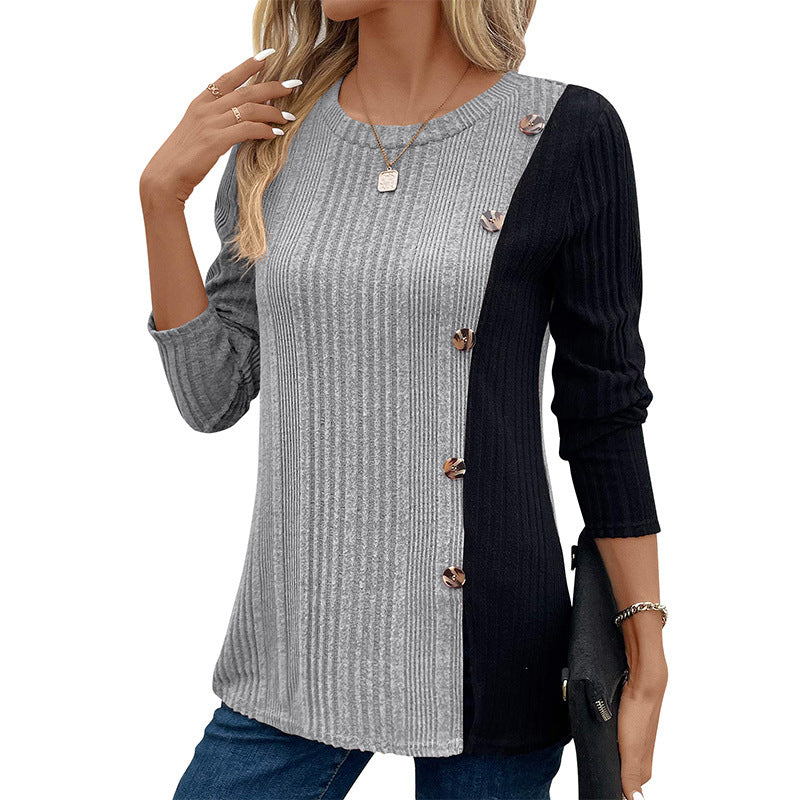 Women's Button Split Casual Long Top