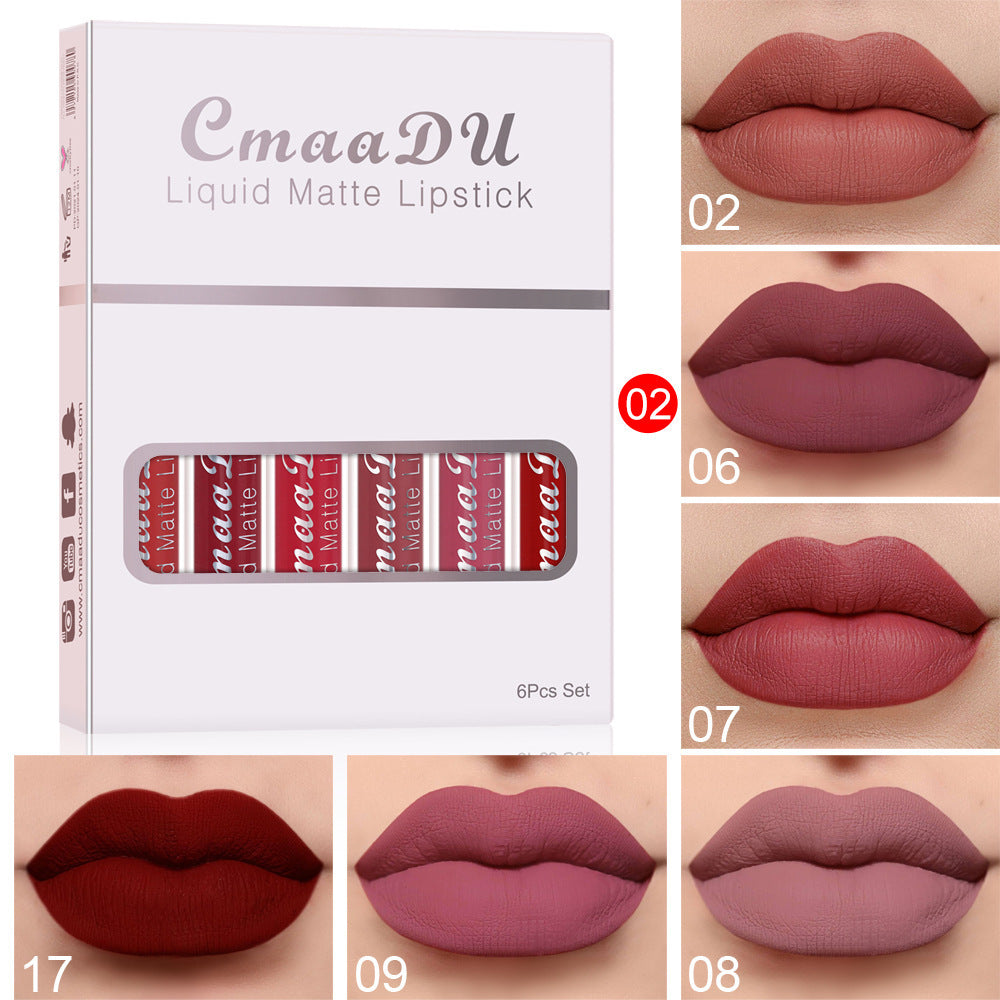 6 Boxes Matte Waterproof Lipstick