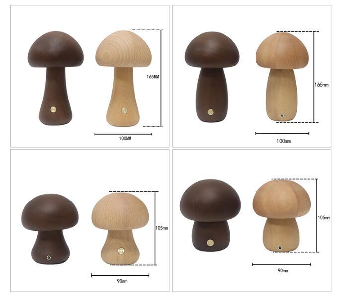 INS Wooden Cute Mushroom LED Light Lamp