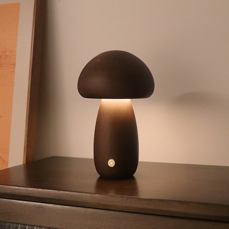 INS Wooden Cute Mushroom LED Light Lamp