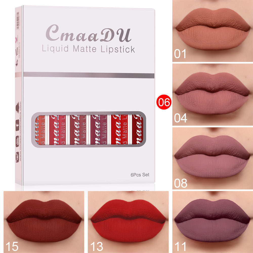 6 Boxes Matte Waterproof Lipstick