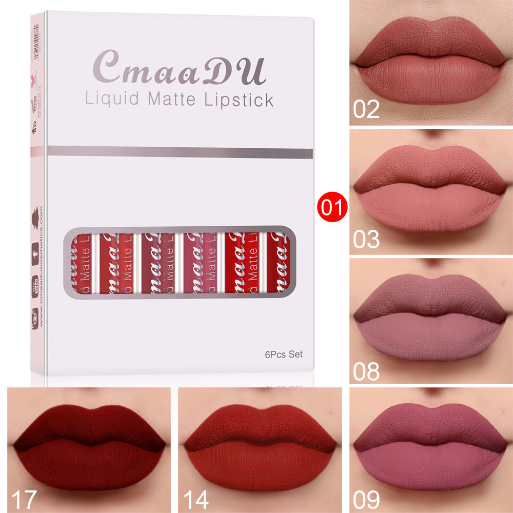 6 Boxes Matte Waterproof Lipstick