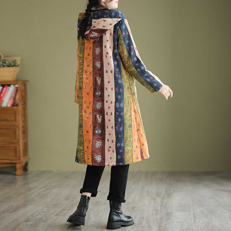 Ethnic Style Thick Mid-length Trench Coat