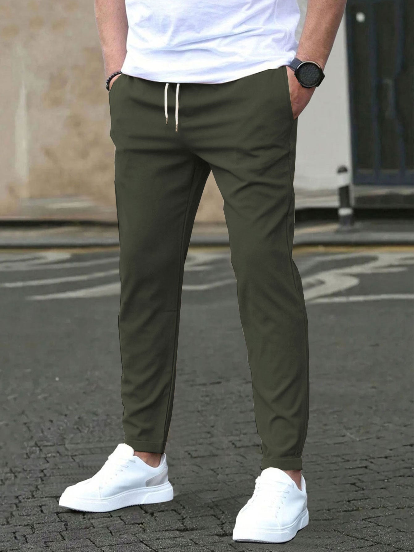 Casual Slim Fit Leather Pants